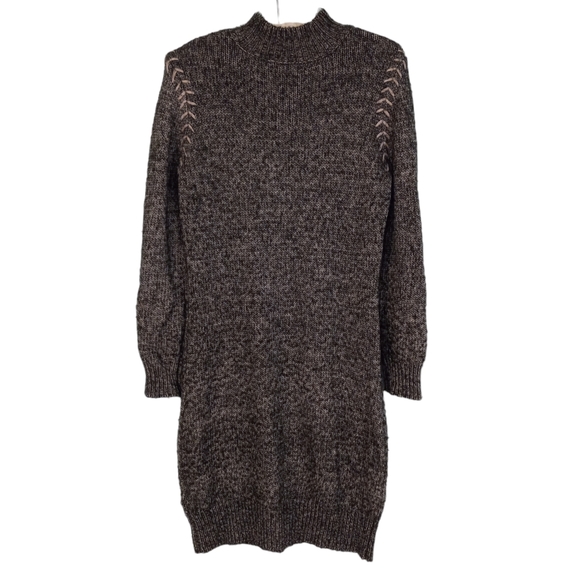 One A Marled Knit Stitched Shoulder Detail Mock Neck Sweater Dress | US M - Picture 2 of 5
